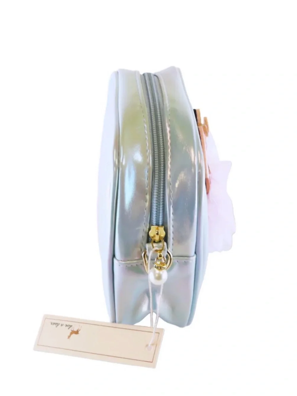 NWT Doe A Dear Little Girl/Youth Unicorn Blue Holographic Purse Crossbody